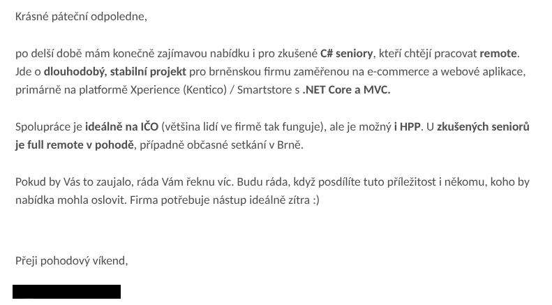 Lákání na Full Remote s časovým paradoxem: Když vám v pátek napíšou, že nástup je ideálně v sobotu.